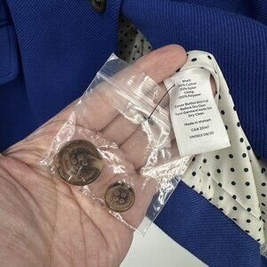 NEW TALBOTS jacket blazer cotton blend blue 20W business casual pockets lined